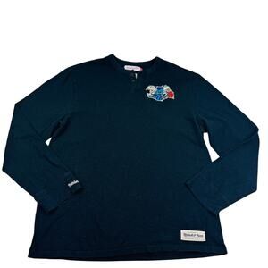 Mitchell & Ness Vintage NBA Charlotte Hornets Long Sleeve Henley Shirt Men's 2XL
